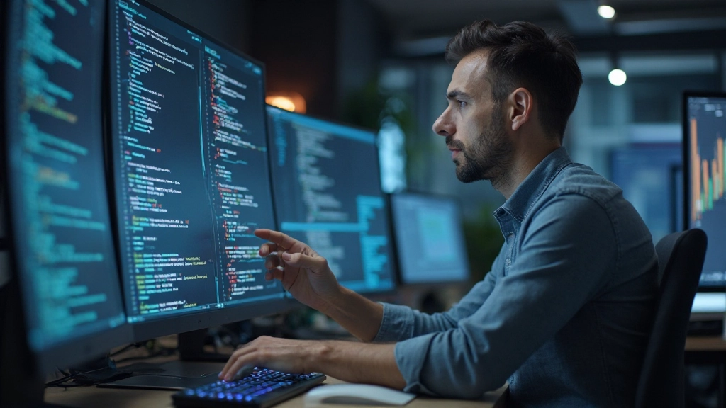 Программист анализирует граф микросервисной архитектуры