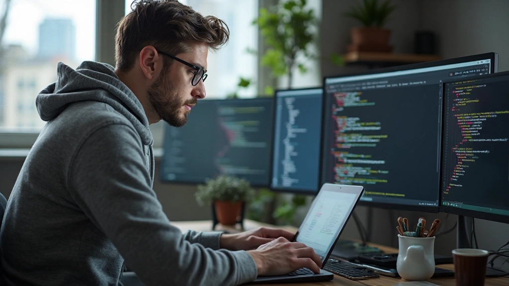 Разработчик пишет асинхронный код на Python в IDE