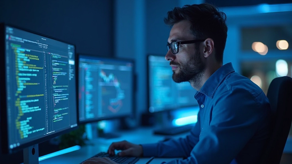 Профессиональное фото DevOps инженера, работающего с системой мониторинга Kubernetes